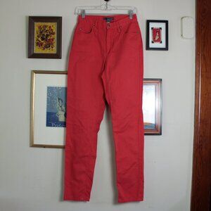 Lizwear Red Cotton Straight Leg Pants Size 4
